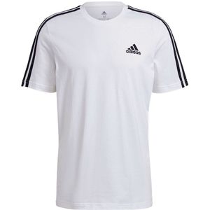 Adidas Essentials 3 Stripes Short Sleeve T-shirt Wit M / Regular Man