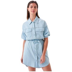Salsa Jeans Liocel Basic 3/4 Sleeve Dress Blauw XS Vrouw