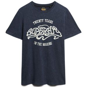 Superdry 70´s Lo-fi Graphic Band Short Sleeve T-shirt Blauw S Man