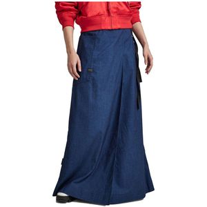 G-star A-line Wrap Long Skirt Blauw 28 Vrouw