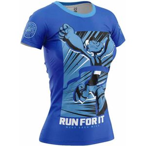 Otso Popeye Run For It Short Sleeve T-shirt Blauw XS Vrouw