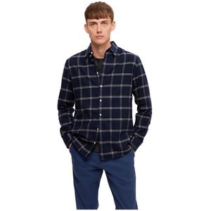 Selected Slimowen-flannel Long Sleeve Shirt Blauw 2XL Man