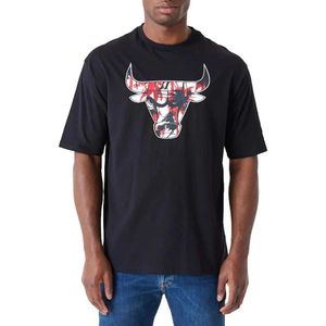 New Era Nba Large Infill Os Chicago Bulls T-shirt Met Korte Mouwen