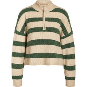 Noisy May Newalice Half Zip Sweater Beige,Groen XL Vrouw
