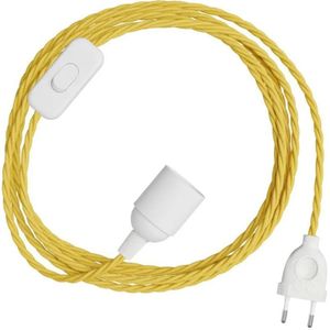 Creative Cables Snakebis Twisted E27 Kabelset Met Lamphouder. Stofgeklede Kabel En Stekker Met 2 Pinnen 1.8 M
