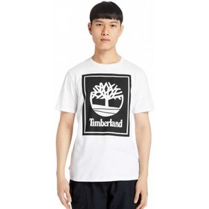 Timberland Stack Logo Regular Short Sleeve T-shirt Wit 2XL Man