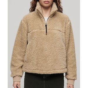Superdry Super Soft Henley Half Zip Sweater Beige XS Vrouw