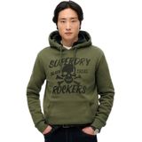 Superdry - Black Skull Hoodie - Zwart - Sweater
