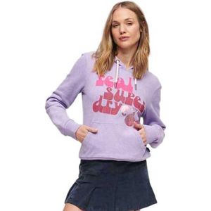 Superdry 70´s Retro Font Graphic Hoodie Paars S Vrouw