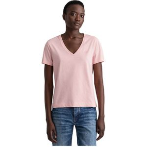 Gant Original Short Sleeve V Neck T-shirt Roze XS Vrouw