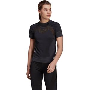 Adidas Primeknit Short Sleeve T-shirt Zwart M Vrouw