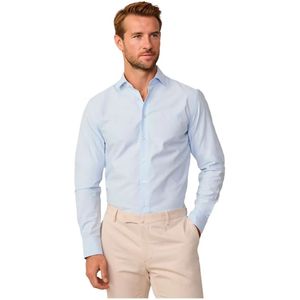 Hackett Londonvoor mannen. HM3010254 Overhemd slim fit structuur blauw (L), Casual, Katoen, Lange mouwen