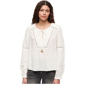 Superdry Ibiza Beach Long Sleeve Blouse Wit M Vrouw