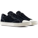 Armani Exchange - XM001753AF18075ZB005 - Sneakers - Marineblauw - Zacht Leer - Plat - Veters