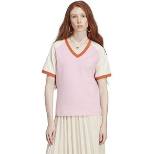 Adidas Originals Short Sleeve V Neck T-shirt Roze XS Vrouw