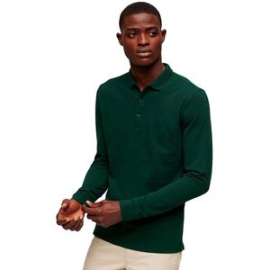 Superdry Cotton Pique Long Sleeve Polo Groen 2XL Man
