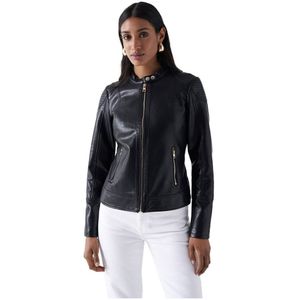 Salsa Jeans 21008961 Leather Jacket Zwart XS Vrouw