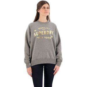 Superdry Luxe Metallic Logo Sweatshirt Grijs L Vrouw