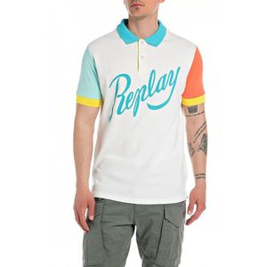 Replay M6784.000.21868 Short Sleeve Polo Wit 2XL Man