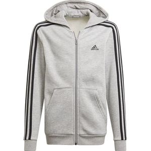 adidas - Essentials 3S - Kinderjack - Zwart - 53% Katoen, 36% Gerecycled Polyester, 11% Viscose Fleece