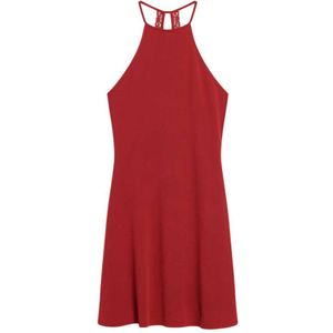 Superdry Fit & Flare Long Sleeve Midi Dress Rood S Vrouw