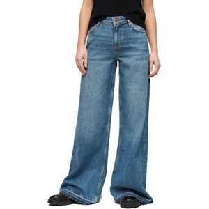 Superdry Raw Hem Wide Flare High Waist Jeans Blauw 32 / 32 Vrouw