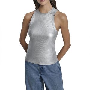 Dkny Foil Rib Cut Out Mouwloos T-shirt
