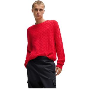 Hugo - Selio Trui - Grijs - Biologisch Katoen - Relaxed Fit