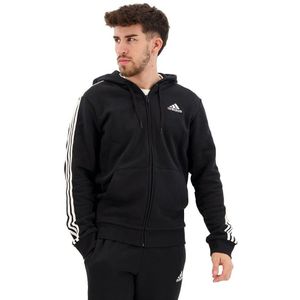 Adidas Essentials 3 Stripes Full Zip Sweatshirt Zwart M / Regular Man