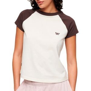 Superdry Essential Logo Raglan Short Sleeve T-shirt Beige XS Vrouw