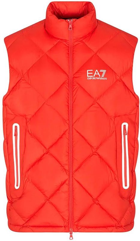 EA7voor mannen. 7M001002_AF15923 Berg gewatteerd vest rood (XXS), Casual, Polyester