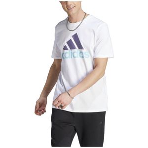 Adidas Essentials Single Big Logo Short Sleeve T-shirt Wit M / Regular Man