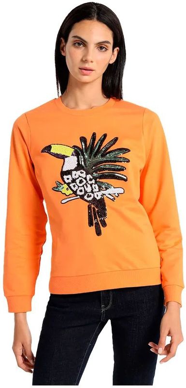 Lois - Sweater - Katoen - Tropische Paillettenprint - Lange Mouwen