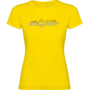 Kruskis Away From City Short Sleeve T-shirt Geel XL Vrouw