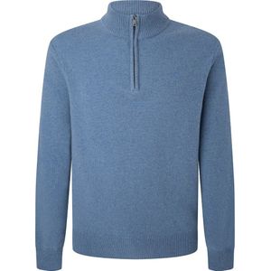 Hackett Lambswool Half Zip Sweater Blauw S Man