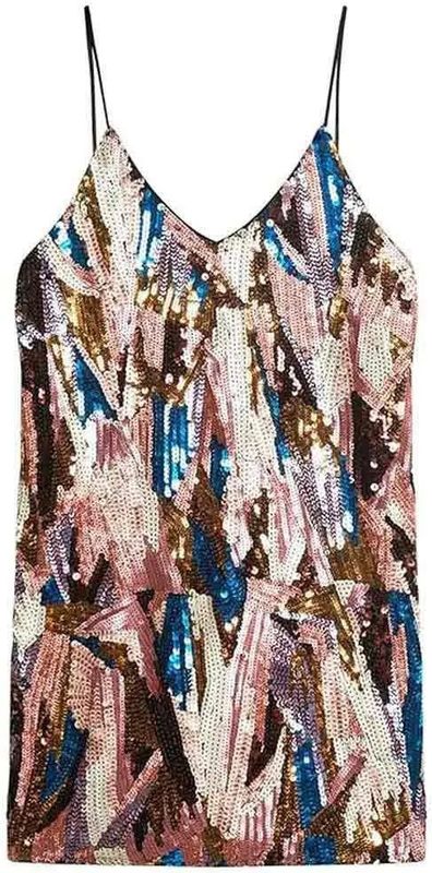Superdry - Deco Sequin - Mouwloze Korte Jurk - Mini - Zwart