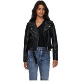 Only Vera Faux Biker Leather Jacket Zwart L Vrouw