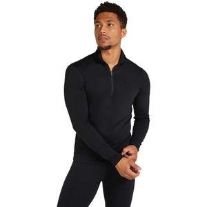 Icebreaker - Core Heavyweight Half Zip LS - Thermoshirt - Zwart - 76% TENCEL™ Lyocell - Slim-fit