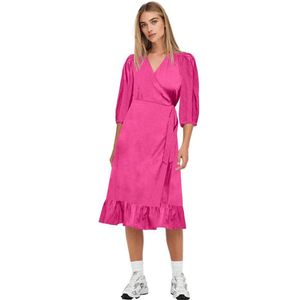 Only Olivia Wrap Midi 3/4 Sleeve Dress Roze L Vrouw