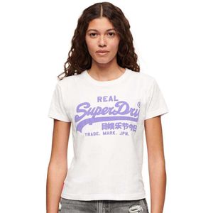 Superdry Neon Vl Graphic Fitted Short Sleeve T-shirt Wit M Vrouw