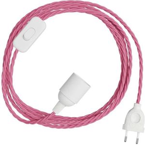 Creative Cables Snakebis Twisted E14 Kabelset Met Lamphouder. Gevlochten Stoffen Kabel En Stekker Met 2 Pinnen 3 M