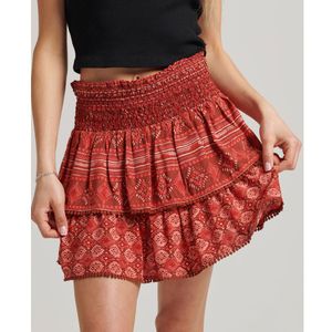 Superdry Vintage Tiered Mini Skirt Rood M Vrouw