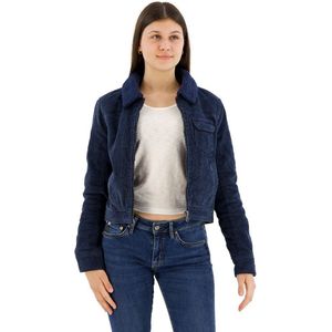Superdry Cord Lined Cropped Jacket Blauw M Vrouw