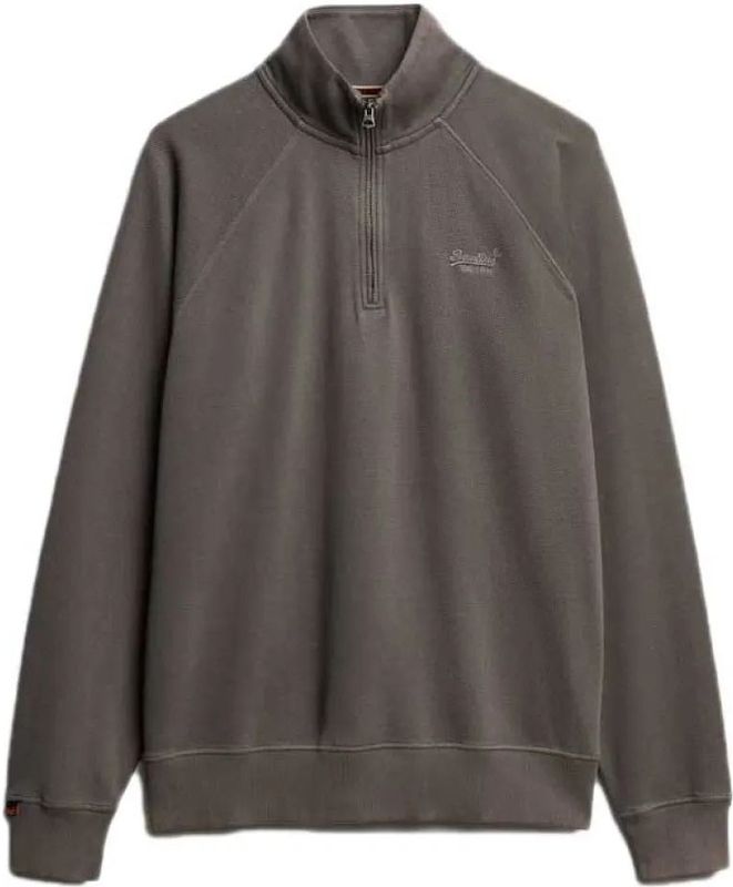 Superdry - Essential Logo - Sweatshirt - Grijs - Met Halve Rits