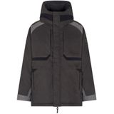 EA7voor mannen. 7M000932_AF17182 Lux Identity grijs fleece gewatteerd jack met capuchon (XXL), Casual, Polyester