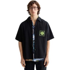 Scotch & Soda Structured Overhemd Met Korte Mouwen