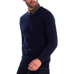 Barbour - MKN0341 - V-hals Trui - Blauw - Wol
