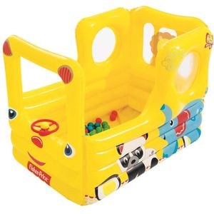 Bestway Fisher Price Lil´learner School Bus 137x96x96 Cm Inflatable Play Pool With Balls Geel