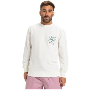 Quiksilver - Graphic Mix Crew - Trui - Wit - 55% Katoen 45% Polyester