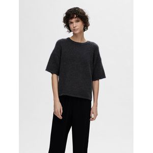 Selected Maline-liliana Short Sleeve T-shirt Zwart L Vrouw